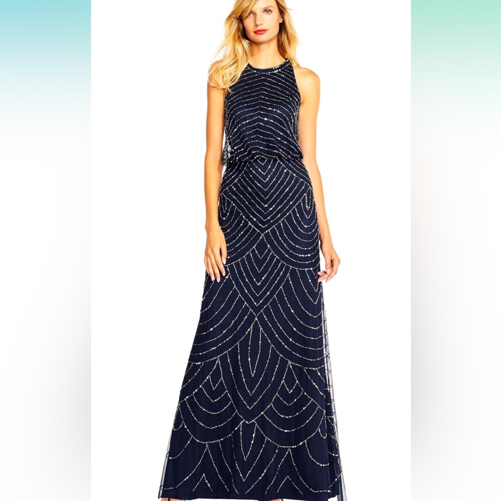 Blue beaded gown